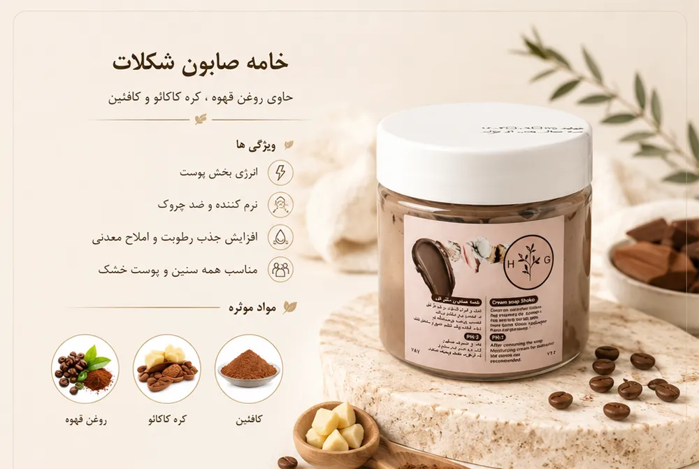 خرید خامه صابون شکلات ونوم اسکین